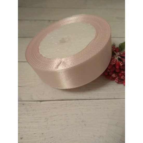 ОПТ Лента атласная однотонная 2,5 см цв. бледно-розовый, цена за 5 м